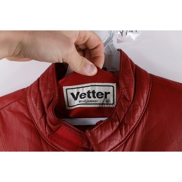 Vtg 80s Vetter Windjammer Womens 42 Distressed Leather Riding Motorcycle Jacket - Picture 7 of 11